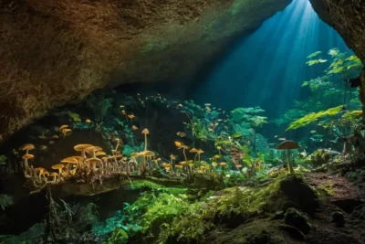 Biodiversity within deep caves highlights unique adaptations and intricate ecosystems supported by mutualism and competition