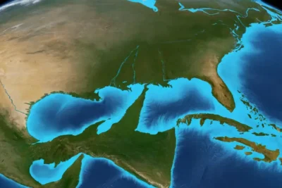 Canadas lower gravity is due to geodevelopment