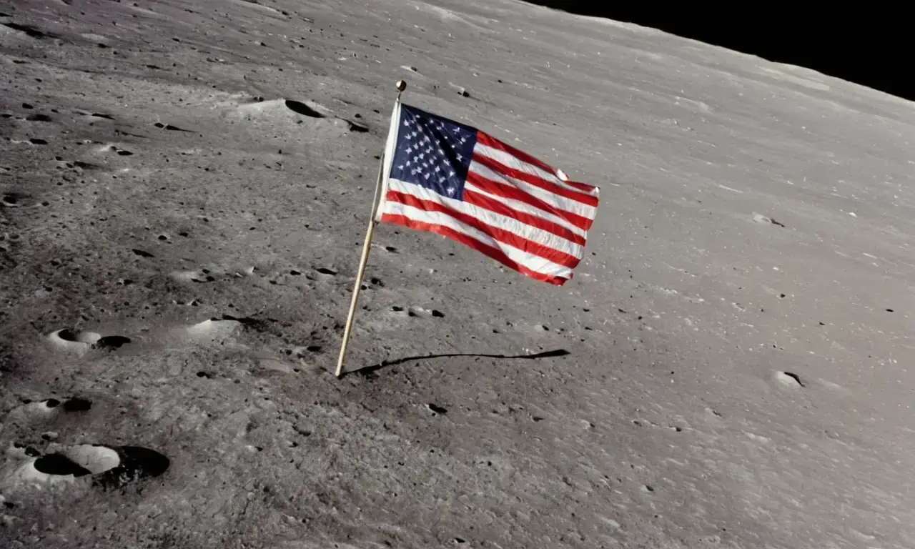 A tribute to our nation beneath a lunar vista