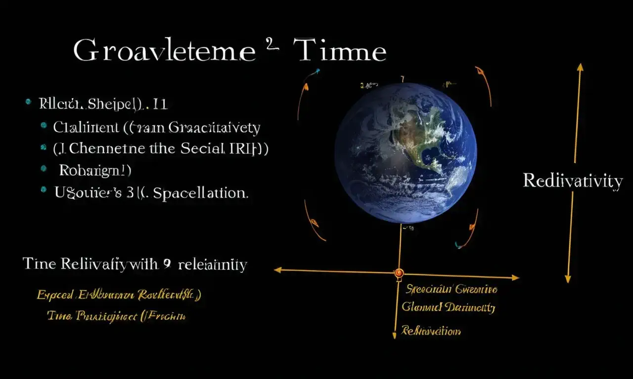 Equivalences and relativistic effects explained using black background and white text